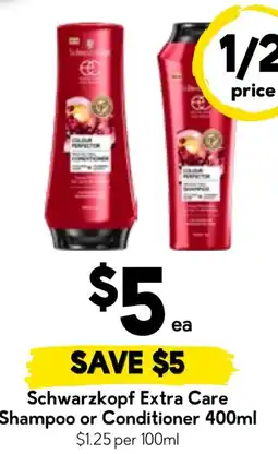 Drakes Schwarzkopf Extra Care Shampoo or Conditioner offer