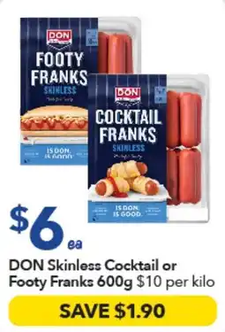 Ritchies DON Skinless Cocktail or Footy Franks offer