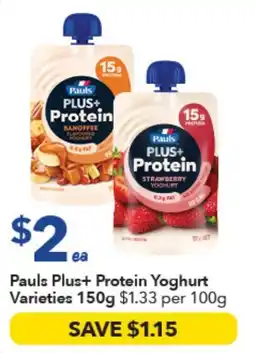 Ritchies Pauls Plus+ Protein Yoghurt Varieties offer