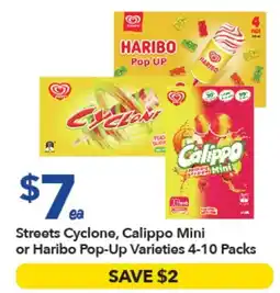 Ritchies Streets Cyclone, Calippo Mini or Haribo Pop-Up Varieties offer