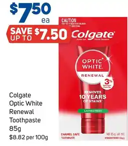 Foodland Colgate Optic White Renewal Toothpaste offer
