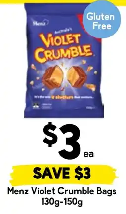 Drakes Menz Violet Crumble Bags offer