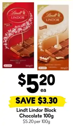 Drakes Lindt Lindor Block Chocolate offer