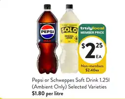 Foodworks Pepsi or Schweppes Soft Drink offer
