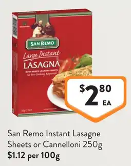 Foodworks San Remo Instant Lasagne Sheets offer