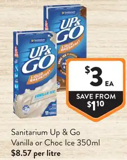 Foodworks Sanitarium Up & Go Vanilla or Choc Ice offer