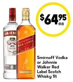 Drakes Smirnoff Vodka or Johnnie Walker Red Label Scotch Whisky offer