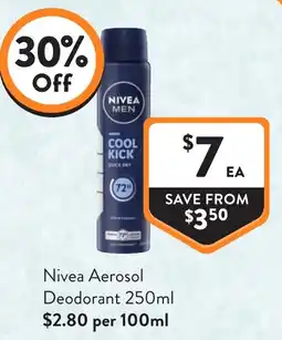 Foodworks Nivea Aerosol Deodorant offer
