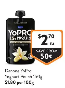 Foodworks Danone YoPro Yoghurt Pouch offer
