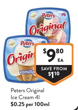 Foodworks Peters Original Ice Cream offer