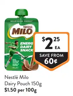 Foodworks Nestlé Milo Dairy Pouch offer