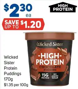 Foodland Wicked Sister Protein Puddings offer