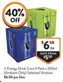 Foodworks V Energy Drink Cans offer