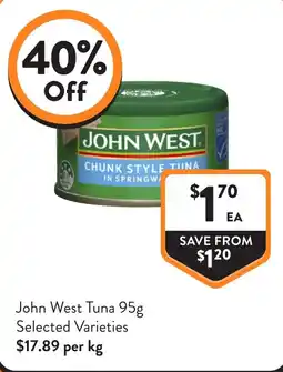 Foodworks John West Tuna offer