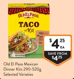 Foodworks Old El Paso Mexican Dinner Kits offer