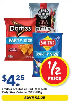 Ritchies Smith's, Doritos or Red Rock Deli Party Size Varieties offer