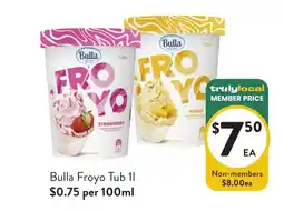 Foodworks Bulla Froyo Tub offer
