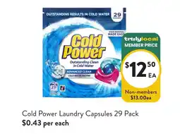Foodworks Cold Power Laundry Capsules offer