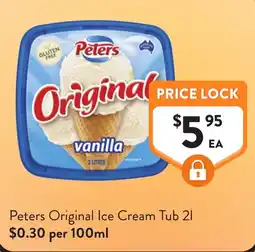 Foodworks Peters Original Ice Cream Tub offer