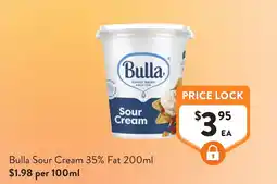 Foodworks Bulla Sour Cream offer