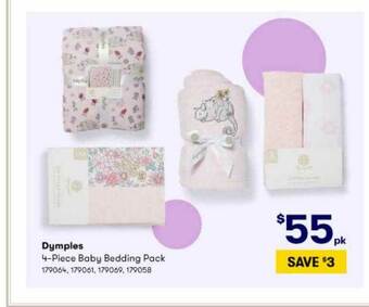 BIG W Dymples 4-piece Baby Bedding Pack offer
