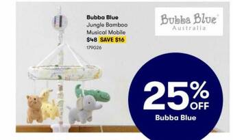 BIG W Bubba Blue Jungle Bamboo Musical Mobile offer