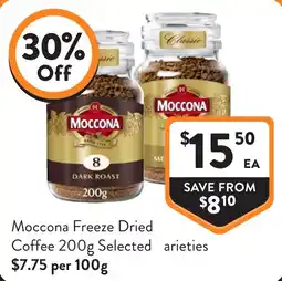 Foodworks Moccona Freeze Dried Coffee Selected Varieties offer