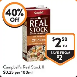 Foodworks Campbell's Real Stock Chicken offer