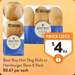 Foodworks Best Buy Hot Dog Rolls or Hamburger Buns offer