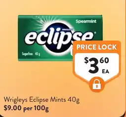 Foodworks Wrigleys Eclipse Mints offer
