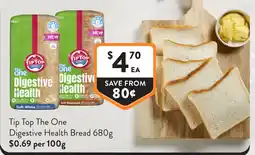Foodworks Tip Top The One Digestive Health Bread offer
