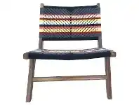 LivingStyles Roxy Woven Cotton & Teak Lounge Chair, Multi offer