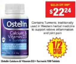 Chemist Warehouse Ostelin Calcium & Vitamin D3 + Turmeric offer