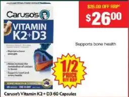 Chemist Warehouse Caruso's Vitamin K2 + D3 offer