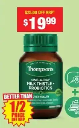 Chemist Warehouse Thompsons One-a-Day Milk Thistle + Probiotics offer