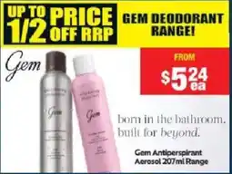 Chemist Warehouse Gem Antiperspirant Aerosol 207ml Range offer