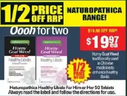 Chemist Warehouse Naturopathica Healthy Libido For Him or Her 50 Tablets offer