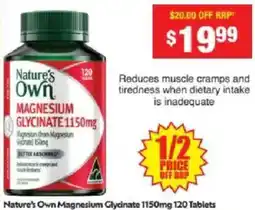 Chemist Warehouse Nature's Own Magnesium Glycinate 1150mg offer