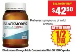 Chemist Warehouse Blackmores Omega Triple Concentrated Fish Oil offer