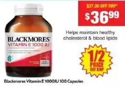 Chemist Warehouse Blackmores Vitamin E 1000IU offer