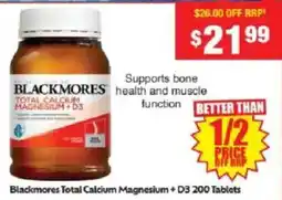 Chemist Warehouse Blackmores Total Calcium Magnesium + D3 offer