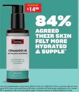 Chemist Warehouse Swisse Ceramides B3 Daily Balance Moisturiser offer
