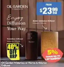Chemist Warehouse Oil Garden Waterless or Home Ambience Diffuser offer