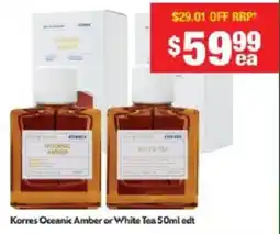 Chemist Warehouse Korres Oceanic Amber or White Tea offer