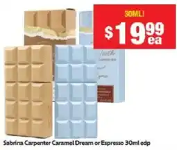 Chemist Warehouse Sabrina Carpenter Caramel Dream or Espresso 30ml edp offer