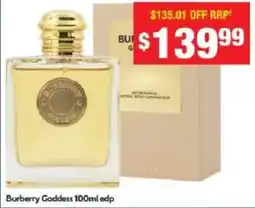 Chemist Warehouse Burberry Goddess 100ml edp offer