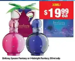 Chemist Warehouse Britney Spears Fantasy or Midnight Fantasy 30ml edp offer