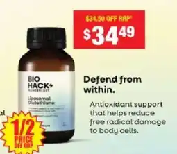 Chemist Warehouse Bio Hack+ Liposomal Glutathione offer