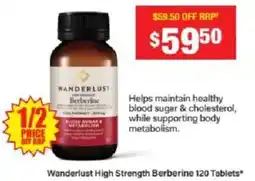 Chemist Warehouse Wanderlust High Strength Berberine offer
