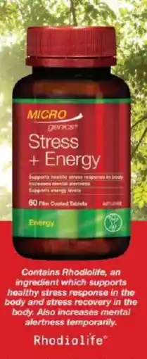 Chemist Warehouse Microgenics Stress + Energy offer